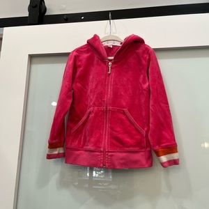 Juicy Couture Pink Velour Zip Up with Hood, Size 4T